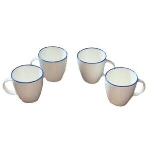 Canvas Home Abbesses Colored Rim Porcelain Espresso Mug, Set Of 4 NIB